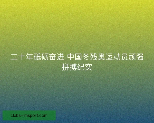 二十年砥砺奋进 中国冬残奥运动员顽强拼搏纪实 二十年砥砺奋进 中国冬残奥运动员顽强拼搏纪实